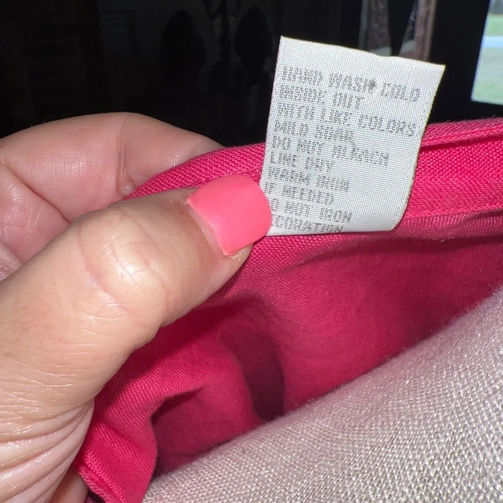 Tweeds Womens Pink Linen Embroidered 3/4 Sleeves Scoop Neck Shirt Top Size 3X - Picture 4 of 13